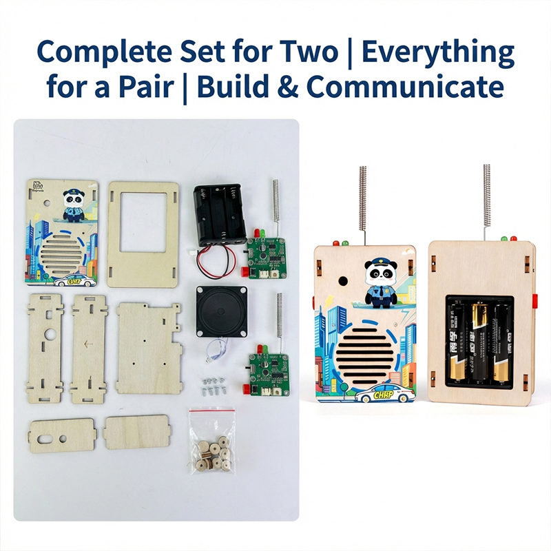 Wooden Walkie Talkie DIY Kit Stem Educational Toy for Children Learning