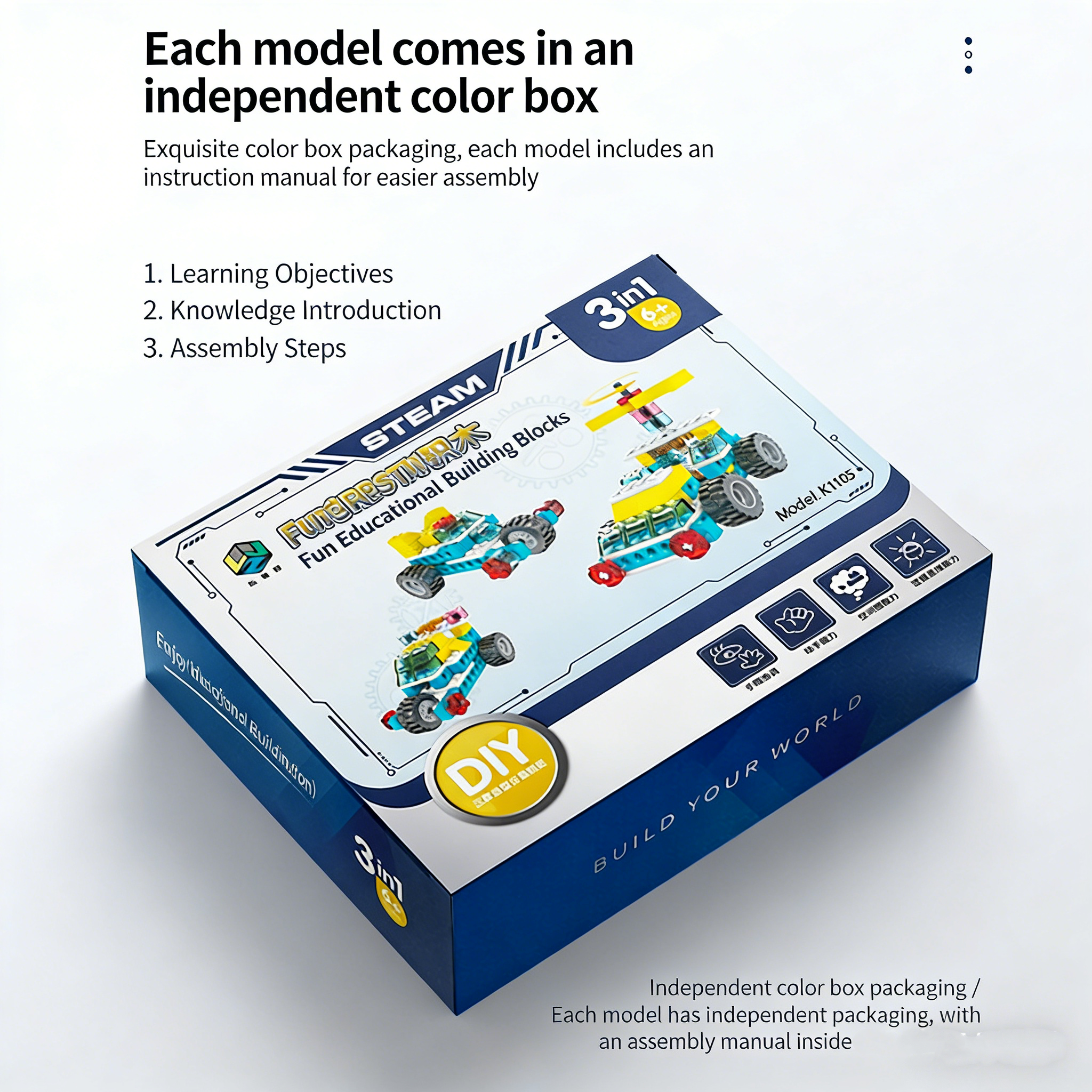 STEM Educational Plastic Building Blocks DIY Creative Gear Mechanics Coding Robot Toy Set for Children Gift