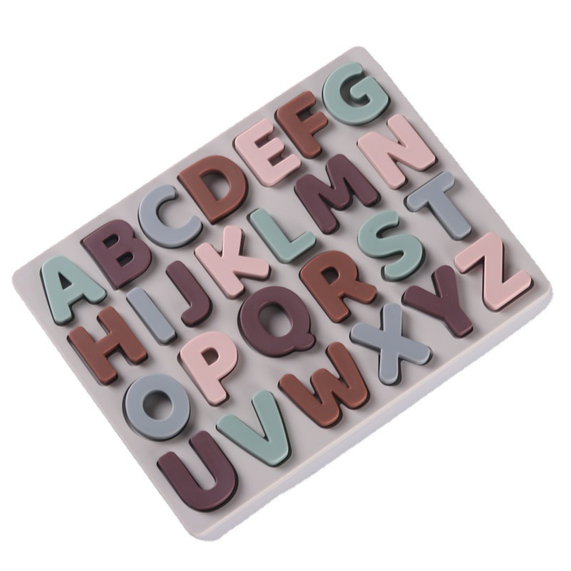 Toys for Baby 0-6 Months Kids Preschool Education Montessori Game Alphabet Cognition Silicone Puzzle Toy for Toddler