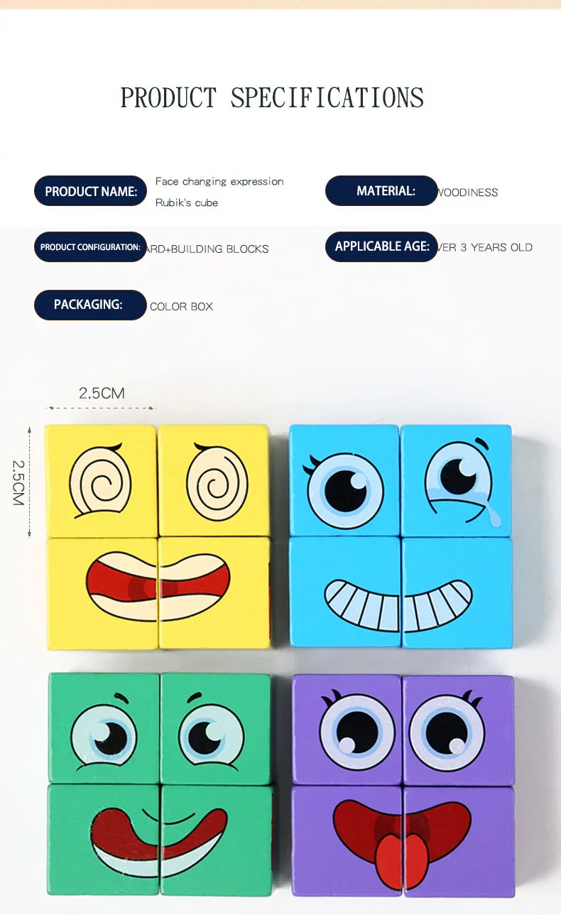 Emotional Rotation Cube - Interactive Learning Toy for Children's Emotional Development