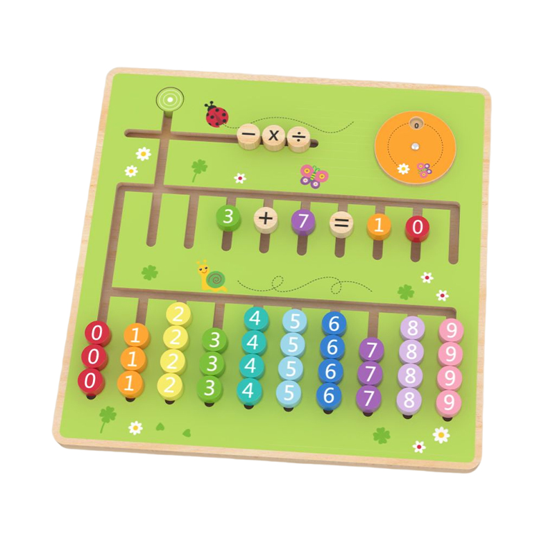 Wooden Toy Learning Educational Math Slide Counting Puzzle