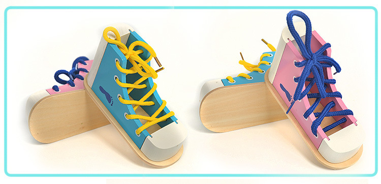 Wooden Shoe Lacing Game Toy 8