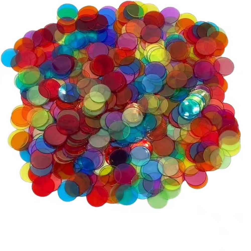 19mm Colorful Transparent Plastic Counters Bingo Chips Math Manipulatives For Kids Early Education Classroom Games &amp; Learning