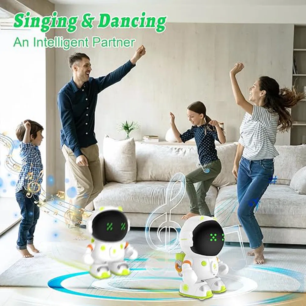 At100 Smart Robot Toy with Interactive Voice Control, Touch Sensors, and Recording Function for Kids – Fun Astronaut Toy for Learning and Play