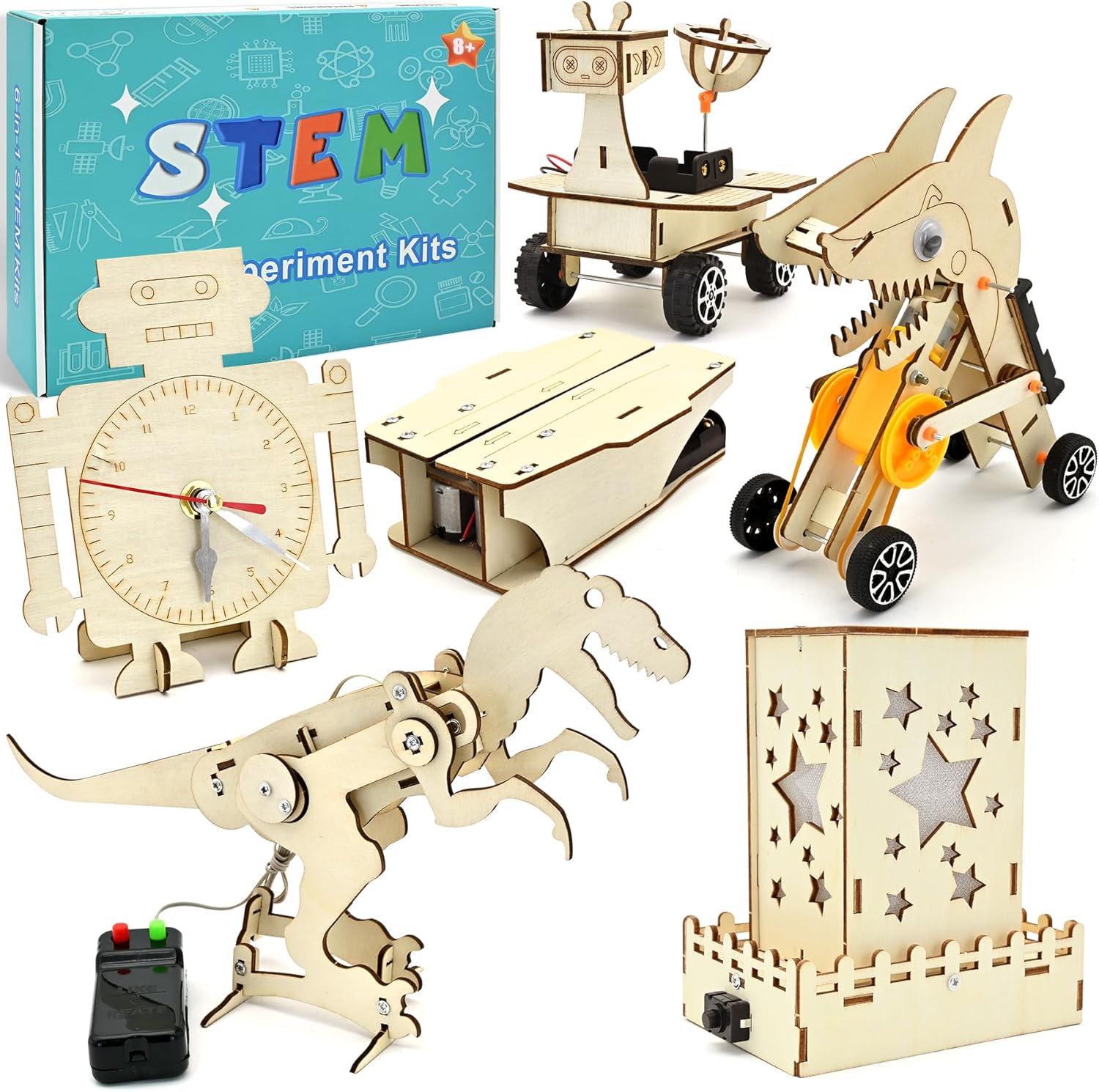 New Arrival STEM Science Kit for Kids 6-In-1 Experiment Kits Electric Construction Set Wooden Building Educational Toys for Kids
