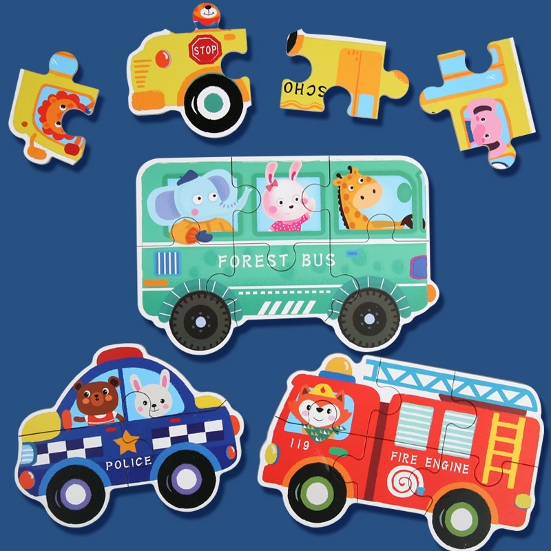 Wooden DIY Toy for 3-6 Years Old Children's Early Education Six-in-One Puzzle Kindergarten Educational Toys Animal Traffic