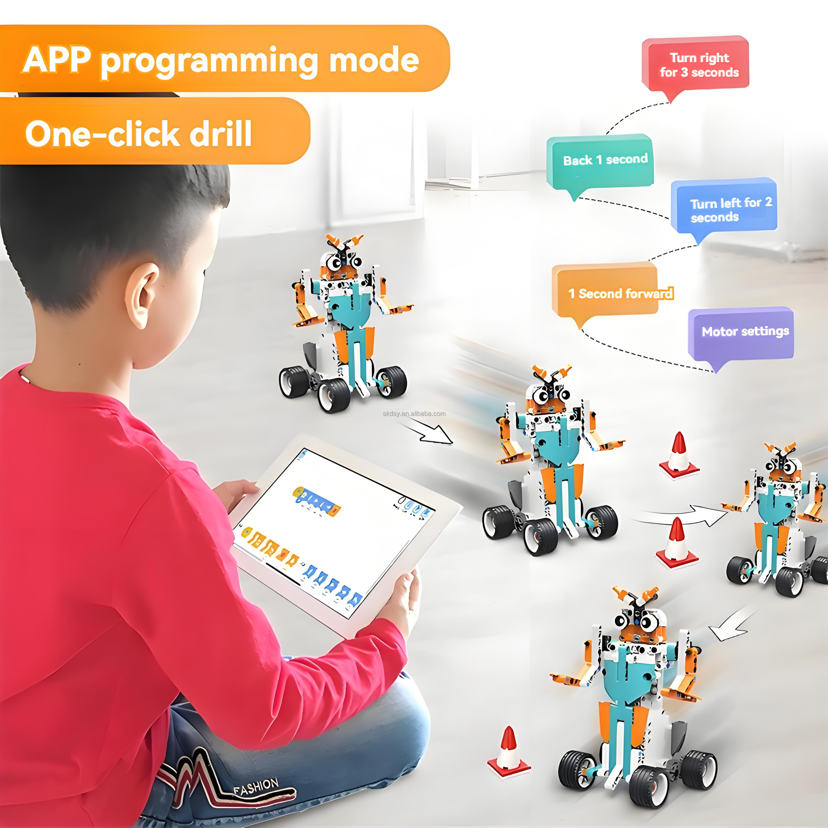 STEM Robotics Building Blocks APP Programming Remote Control Robot Kit Educational Coding Toy OEM ODM Custom Logo Packaging
