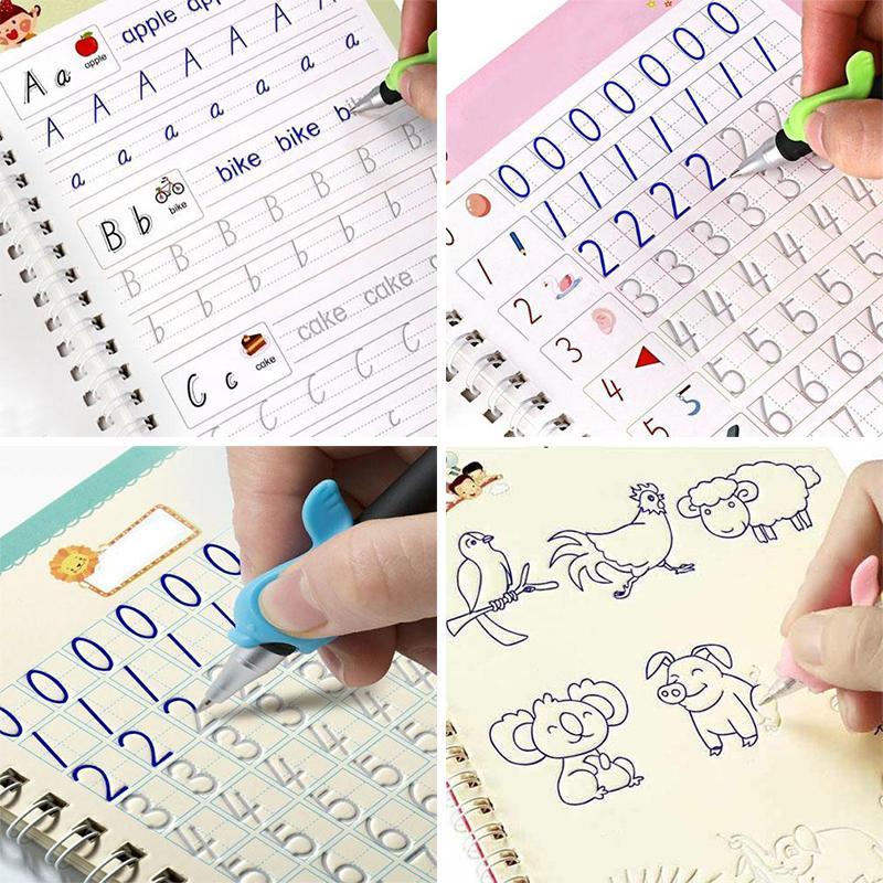 Children Handwriting Tracing Workbook For Exercise Drawing,Math,Numbers,English Alphabet Letter Sank Magic Book