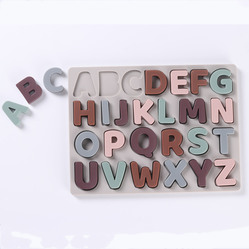 Toys for Baby 0-6 Months Kids Preschool Education Montessori Game Alphabet Cognition Silicone Puzzle Toy for Toddler
