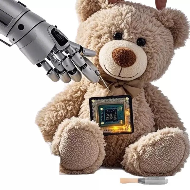 ChatGPT Smart AI Electronic Plush Toy-Metal Construction Cartoon Style Educational Coding Companion Doll for Ages 8-13 Unisex