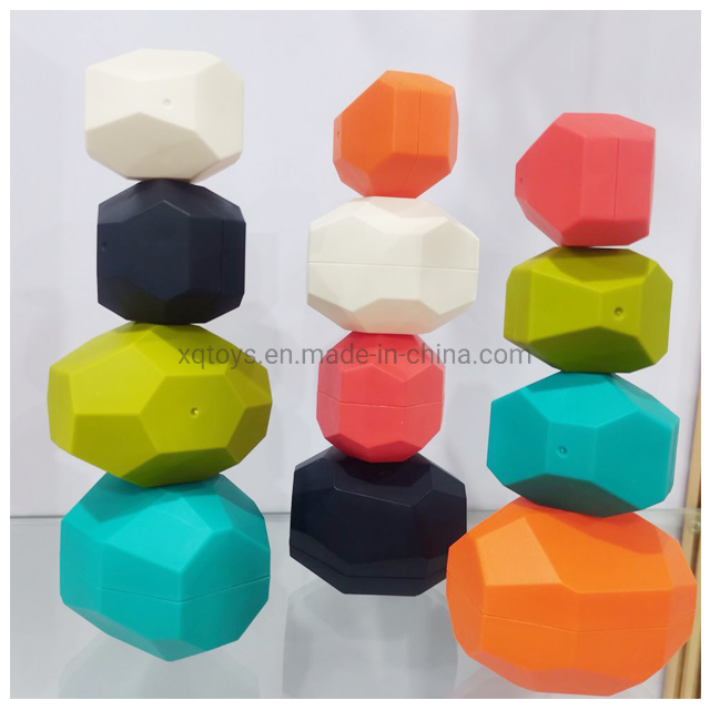 12PCS Sorting Stacking Balancing Stone Rocks Educational Preschool Learning Toy Building Blocks Game Stone Puzzle Set
