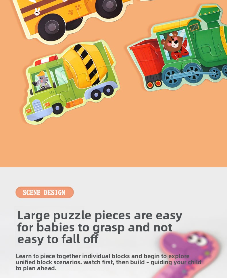 Wooden DIY Toy for 3-6 Years Old Children's Early Education Six-in-One Puzzle Kindergarten Educational Toys Animal Traffic
