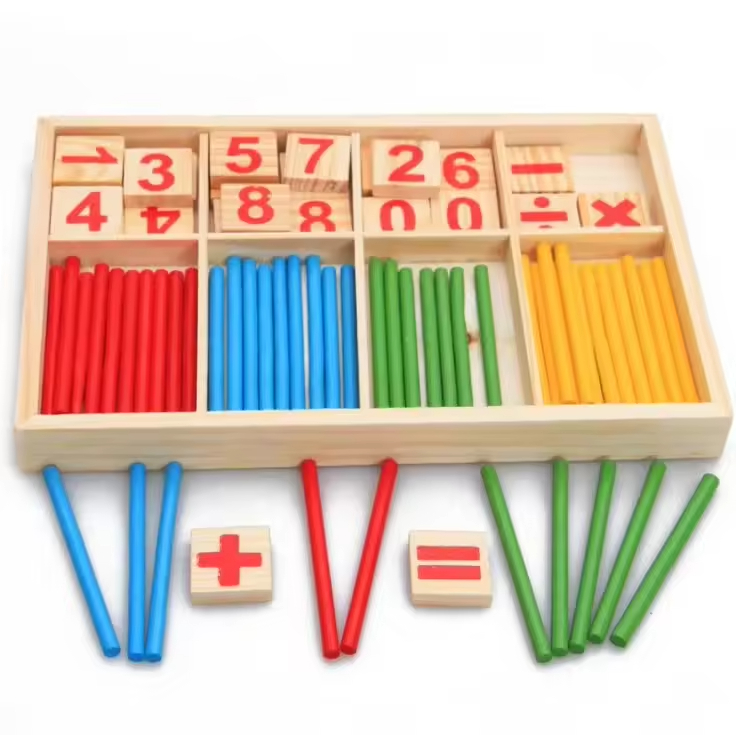 Wood Educational Number Math Calculate Game Toy Mathematics Puzzle Toys Kid Early Learning Counting Sticks Material Children