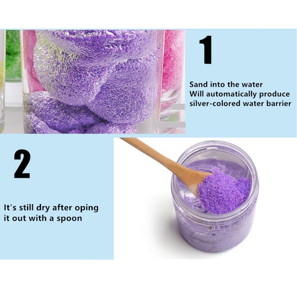 1200g Magic Not Wet Sand Science Kit 6 Colors DIY STEM Toys for Kids Sand Does Not Dissolve in Water Experiment