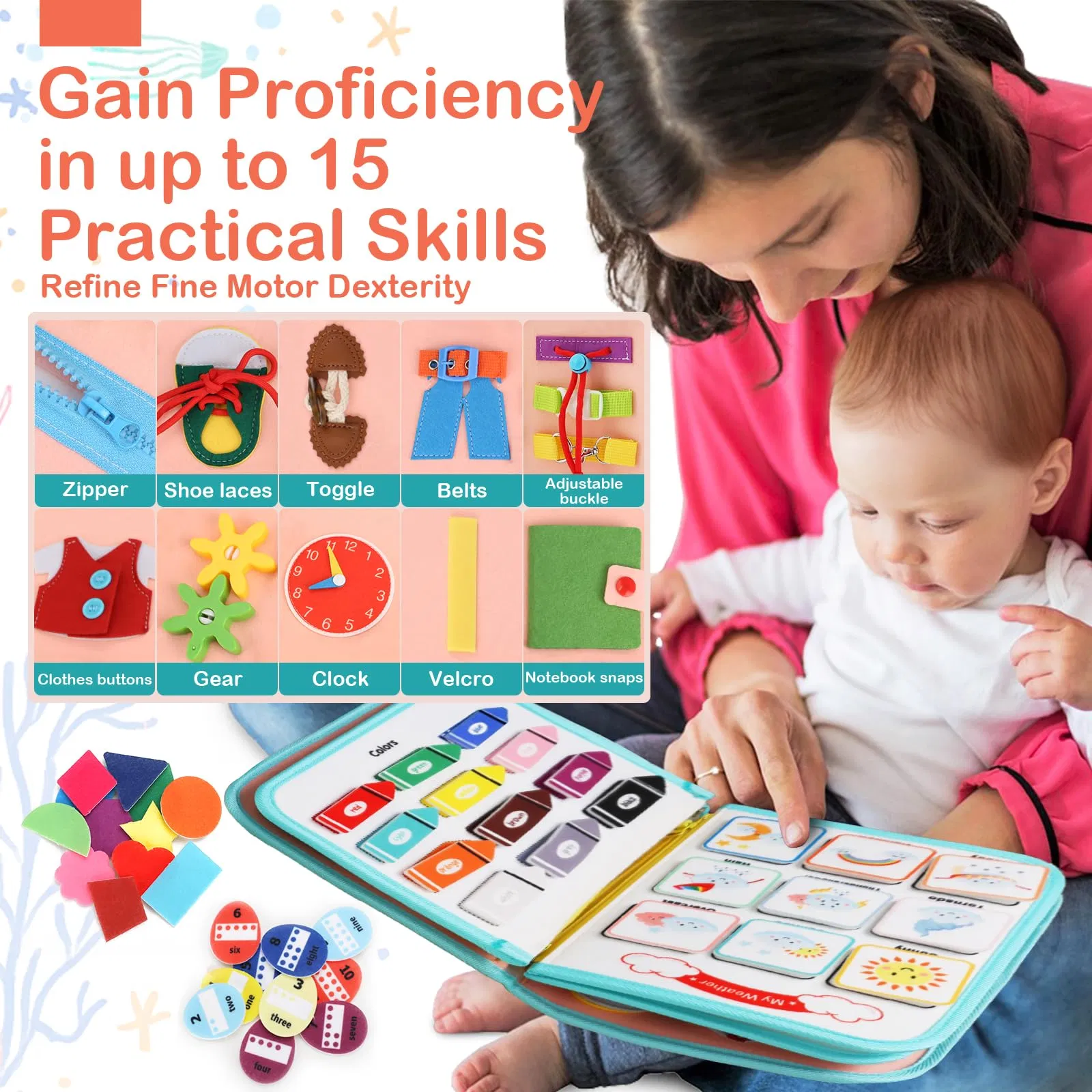 Activity Busy Board Felt Educational Toy and Popular Toys for Kids' Early Learning Skill