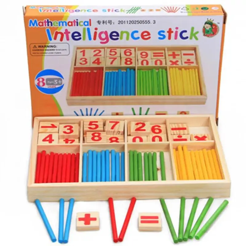 Hot Sale Wood Number Counting Sticks Toys Montessori Educational Early Learning Wooden Math Puzzle Toy for Children Boys &amp; Girl