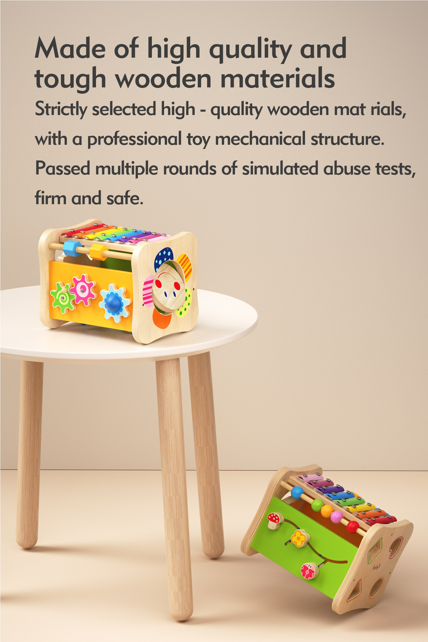Montessori Wooden Educational Toys for Toddlers 1-2 Years Sensory Multi-Functional Activity Box