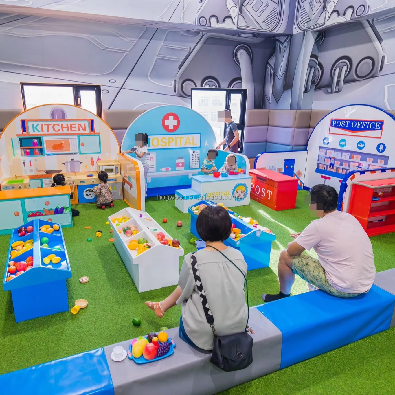 Colorful Themed Role Play House for Kid Amusement Park and Educational Learning Experiences