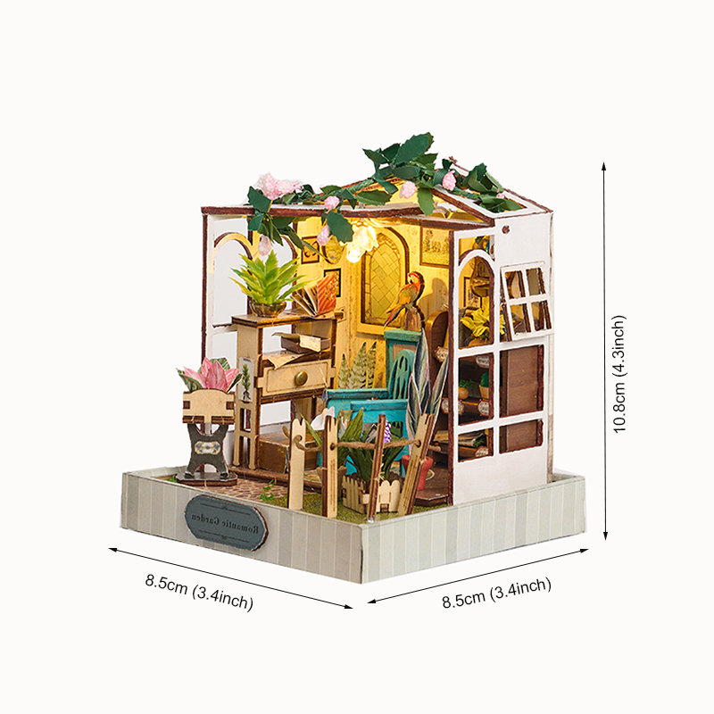 IIECREATE K-080 Flower 3.5' Mini DIY Toy Doll House Collection Miniature House Kit DIY 3D Wooden Puzzle
