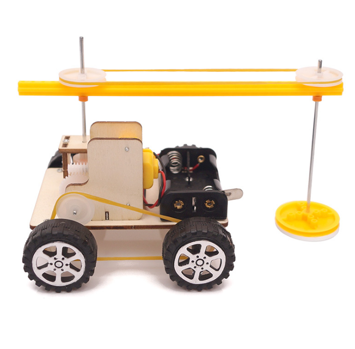 STEM DIY Science Puzzle Educational Wooden Electric Vehicle Model Physics Building Experiment Kids School Project Creative Kit