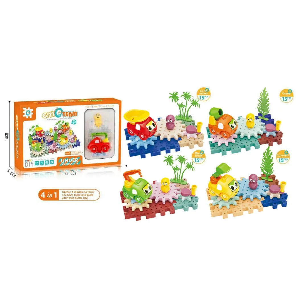 Kids Stem Educational Construction Toys Motorized Spinning Gears DIY Gear Building Blocks Toys