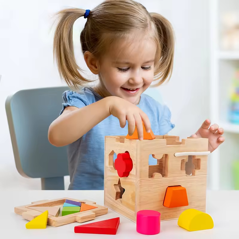 Safe Montessor Multi-Functional Shape Cognition Matching Other Building Block Box Creative DIY Tangram Puzzle Learning Toys for Kids
