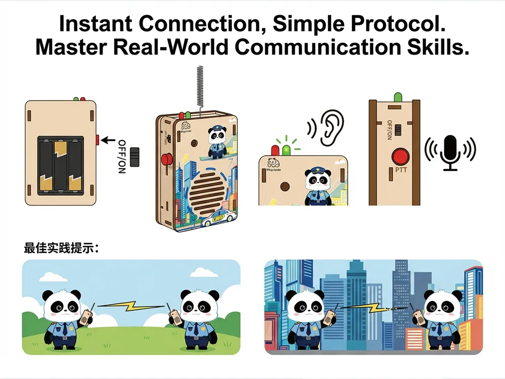 Wooden Walkie Talkie DIY Kit Stem Educational Toy for Children Learning