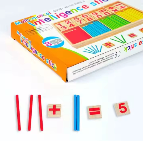 Wooden Baby Montessori Early Educational Learning Toys Children Initiation Math Number Counting Sticks Games for Kids Boys Girls