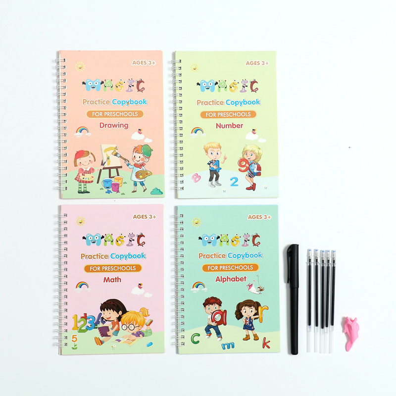 In Stock Magic Practice For Preschool Kids Groove Alphabet Disappear Ink 4 Pcs Sank Magic Copybook