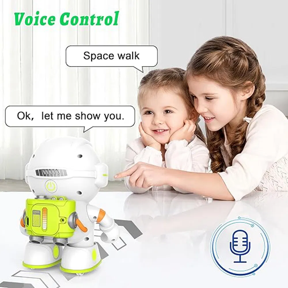 At100 Smart Robot Toy with Interactive Voice Control, Touch Sensors, and Recording Function for Kids – Fun Astronaut Toy for Learning and Play