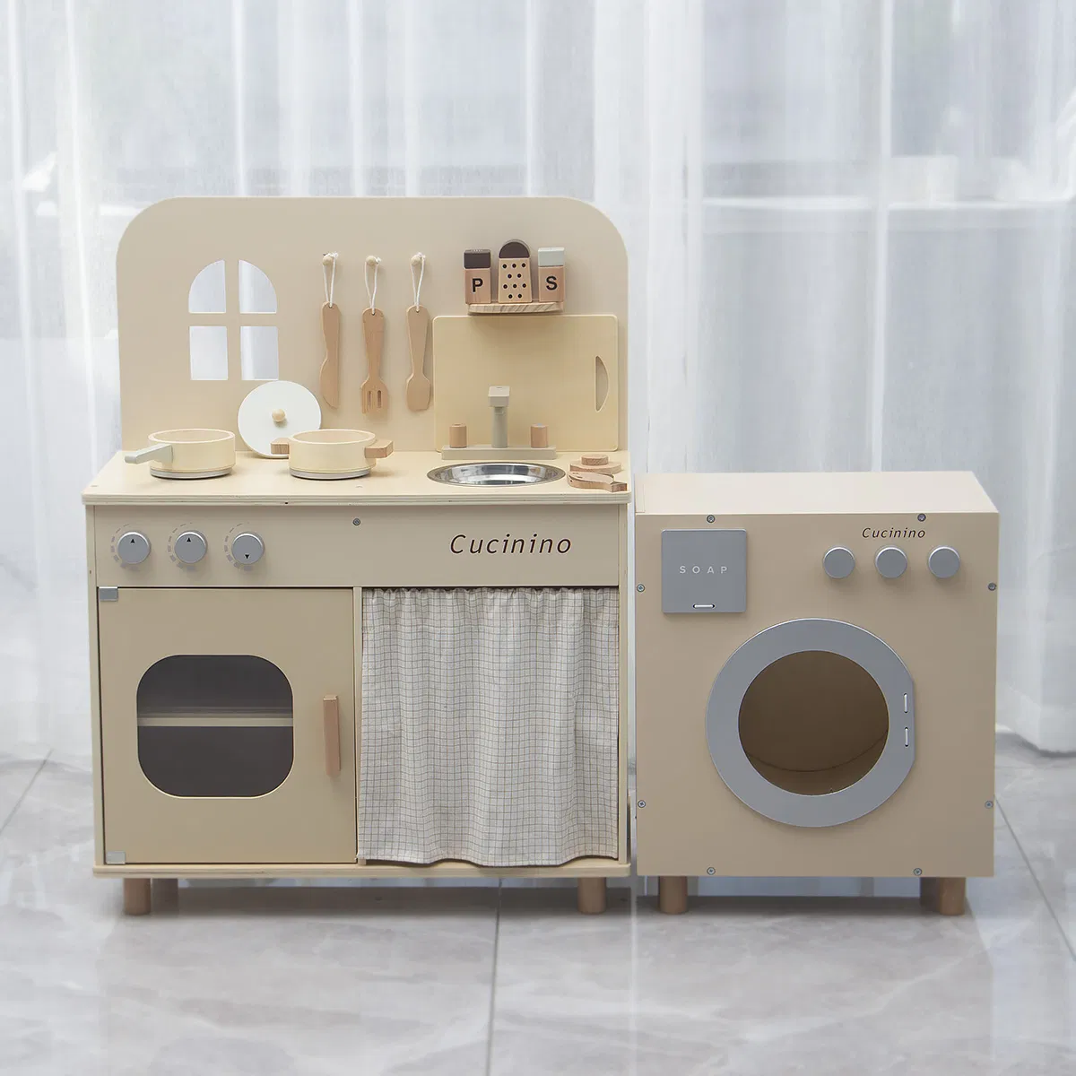 Wooden Playing Items Pretend Role Kitchen Set Accessories