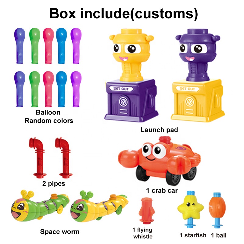 New Arrival Science Experiment Inertial Pressing Launcher Flying Air Power Balloon Car Educational Toys for Kids