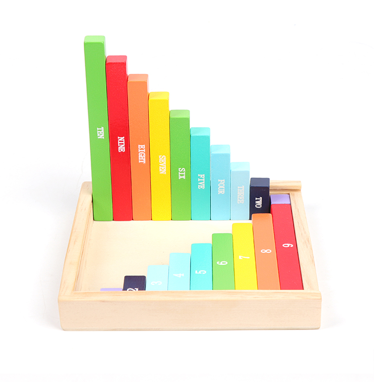 Math Learning Wooden Cuisenaire Bars Kids Toddlers STEM Tool Teaching Spatial Reasoning Basic Mathematics Educational Toy