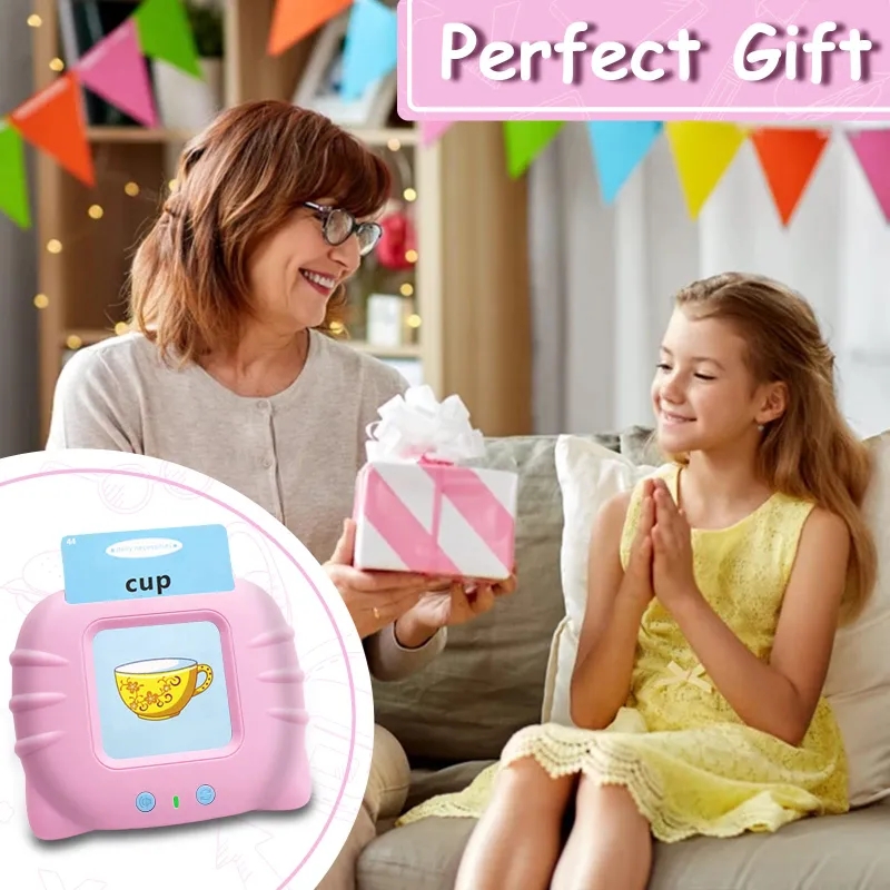 224-Word French English Spanish Bilingual Electronic Book with 112 Flash Cards Talking Toddler Learning Toy Plastic Material