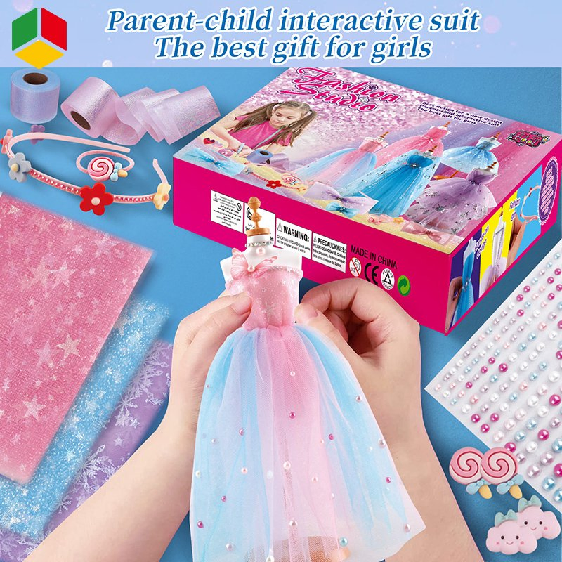 QS New Design Kids Children Educational Creative DIY Clothes Dress Jewelry Sets Toys Handmade Fashion Doll Accessories Clothes Girls Dress up Toys