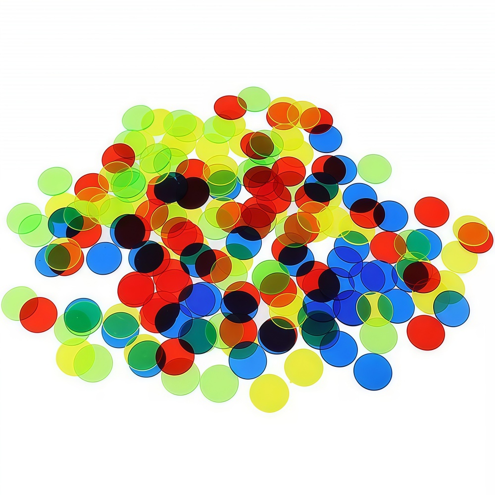 19mm Colorful Transparent Plastic Counters Bingo Chips Math Manipulatives For Kids Early Education Classroom Games &amp; Learning