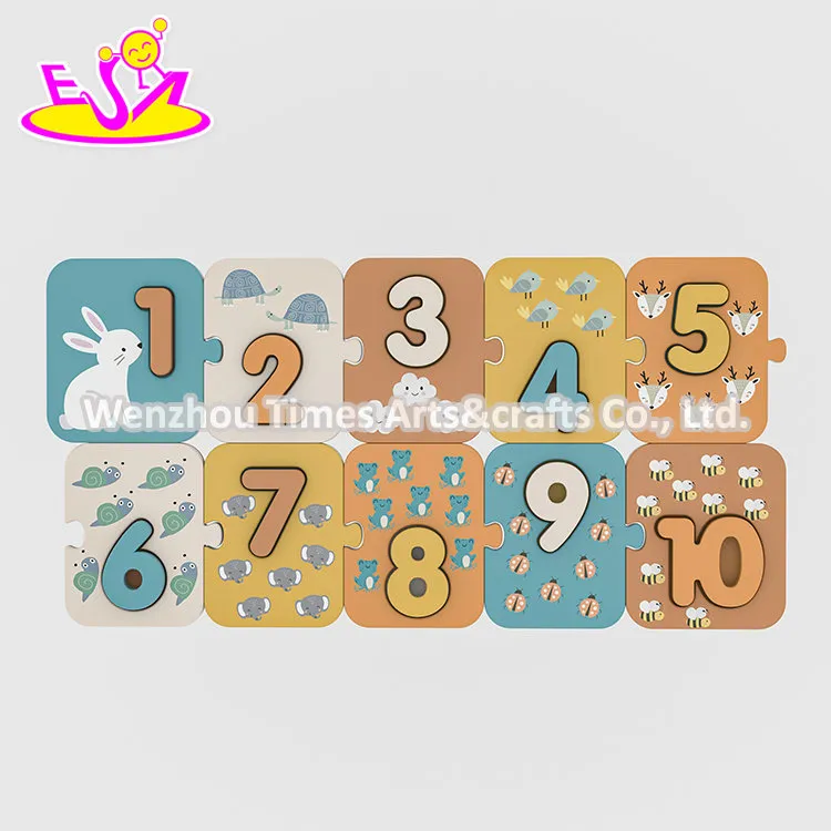 OEM Preschool Learning Wooden Number Puzzle Toys for Kids W14b170