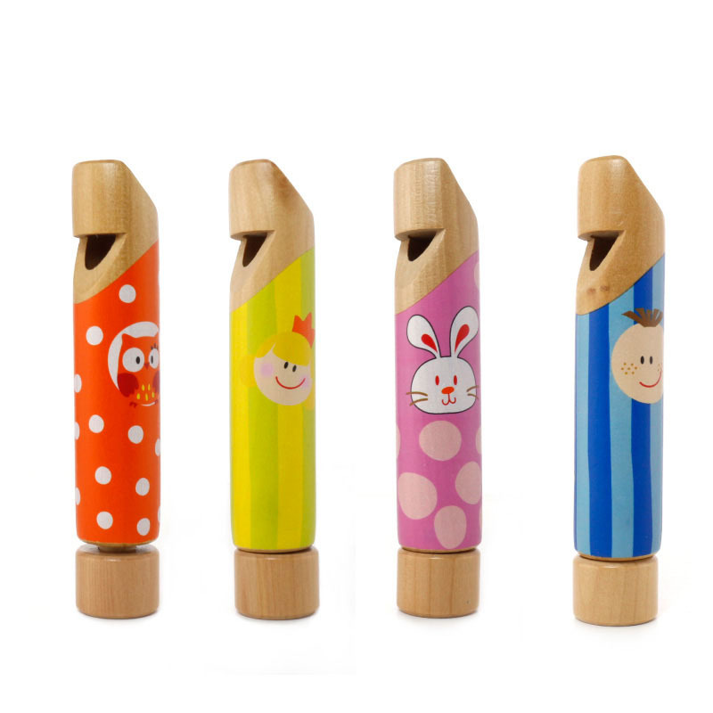 Hot Sell Orff Solid Wood Push-Pull Flute Cartoon Style Bass Wooden Children's Music Toy for Kids Toddler Boys &amp; Girls Wholesale