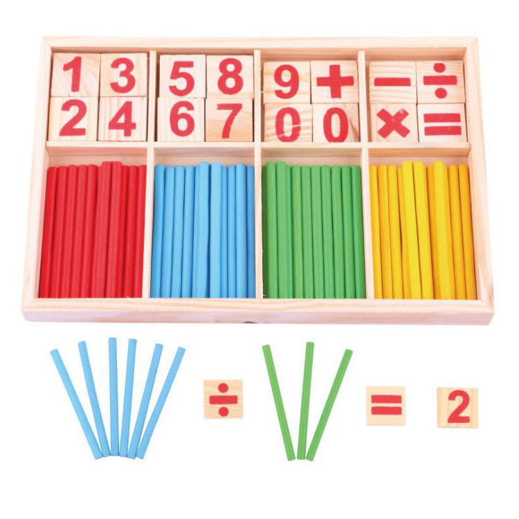 Kids Wood Mathematics Toy Children Wooden Counting Stick Calculation Math Toys Early Learning Counting Rods Educational Toy
