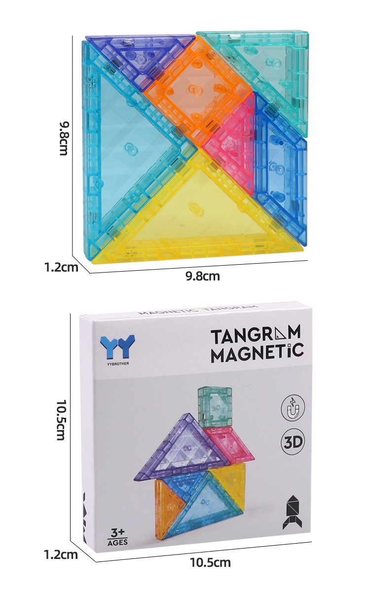 Magnetic Tangram Puzzles for First Grade Math Teaching Special Educational Toys for Kindergarten Primary School Students