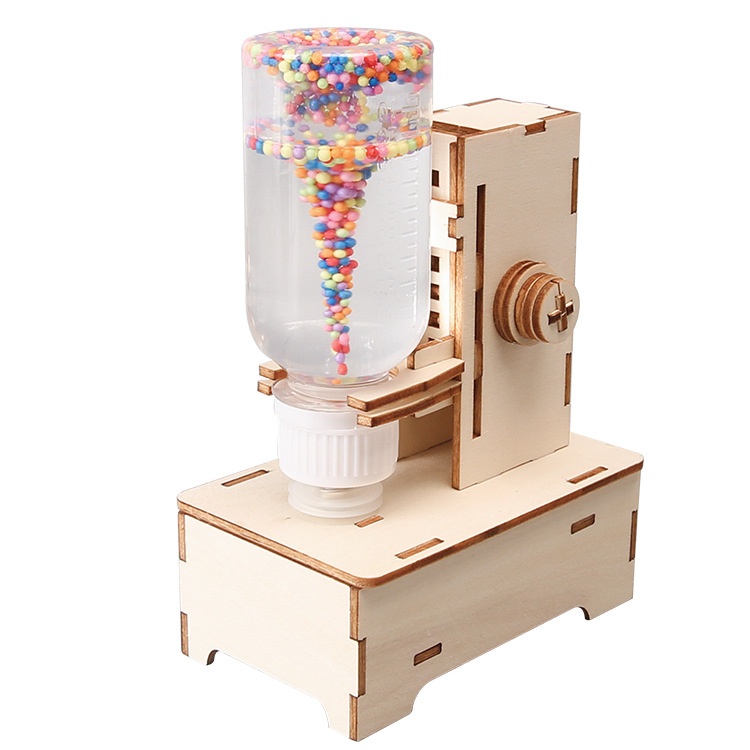 Wooden Toys Kit Scientific Experiment Simulated Waterspout Model Science Project Small Craft Electric Vortex Wooden Teaching Aid
