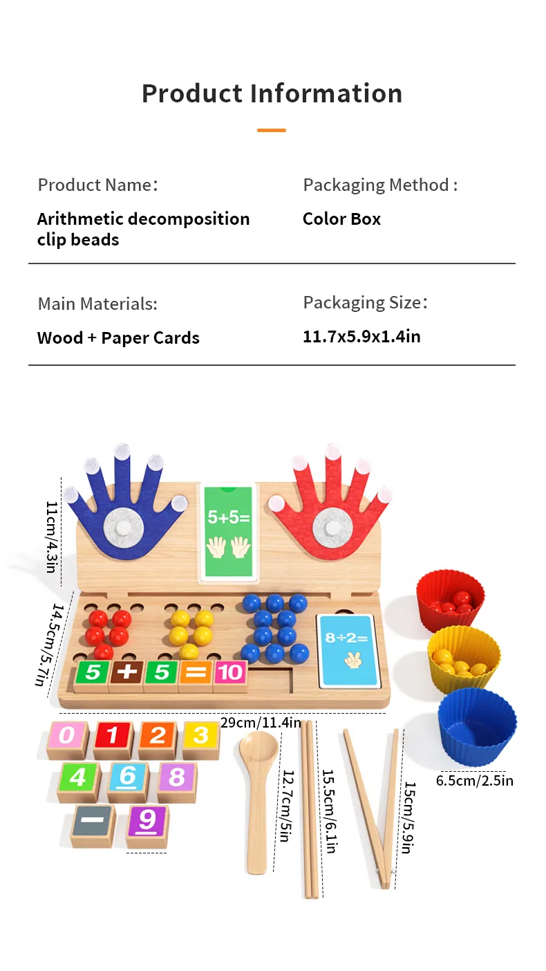 Montessori Wooden Finger Counting Board Math Early Learning Toy for Kids Kindergarten Toy