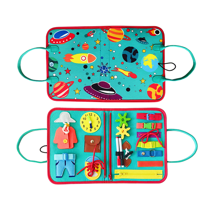 Preschool Educational Activities Developing Sensory Board Basic Life-Skills Learning Toys Felt Learning Board Felt Busy Board