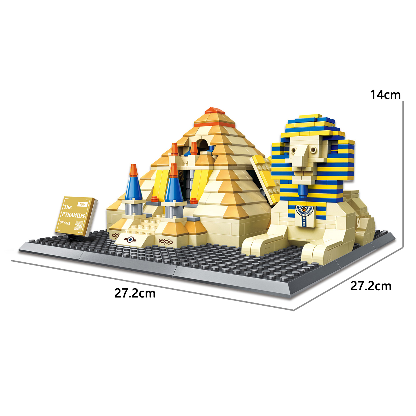 Wange 4210 Building Attraction Egypt Pyramid of Giza Compatible Particles Educational Building Block Toy Set for Kids Unisex
