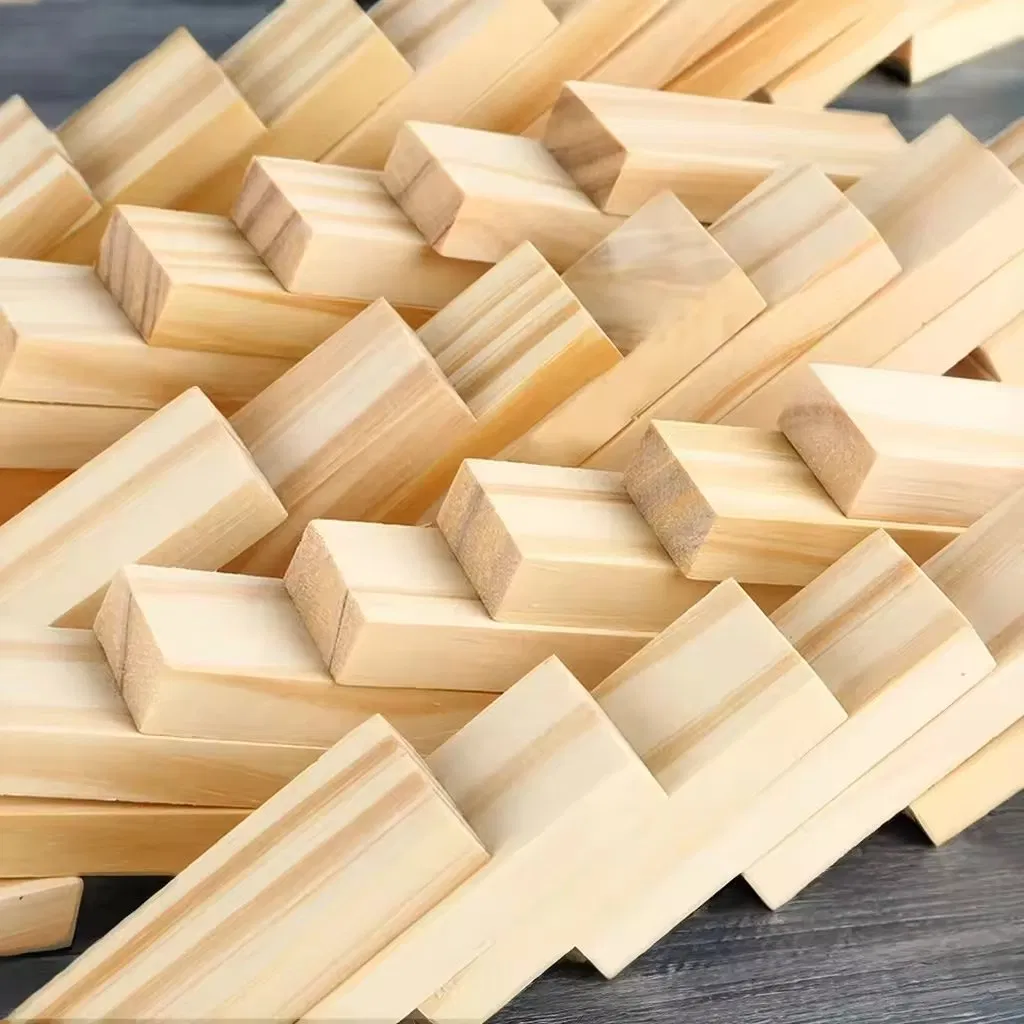Mini DIY Wooden Building Block Sets Custom Domino Balance Game Baby Educational Early Learning Toys
