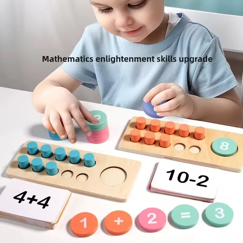 Montessori Math Manipulatives Wooden Learning Number And Counting Games Ten Frame Set For Elementary Classroom &amp; Kindergarten