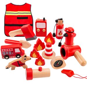 Wooden Children's Firefighter Role Play Toys Set Early Education Pretend Play Toy for Kids