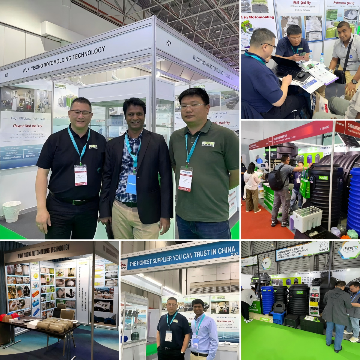 Exhibition booth showcasing rotomolding products