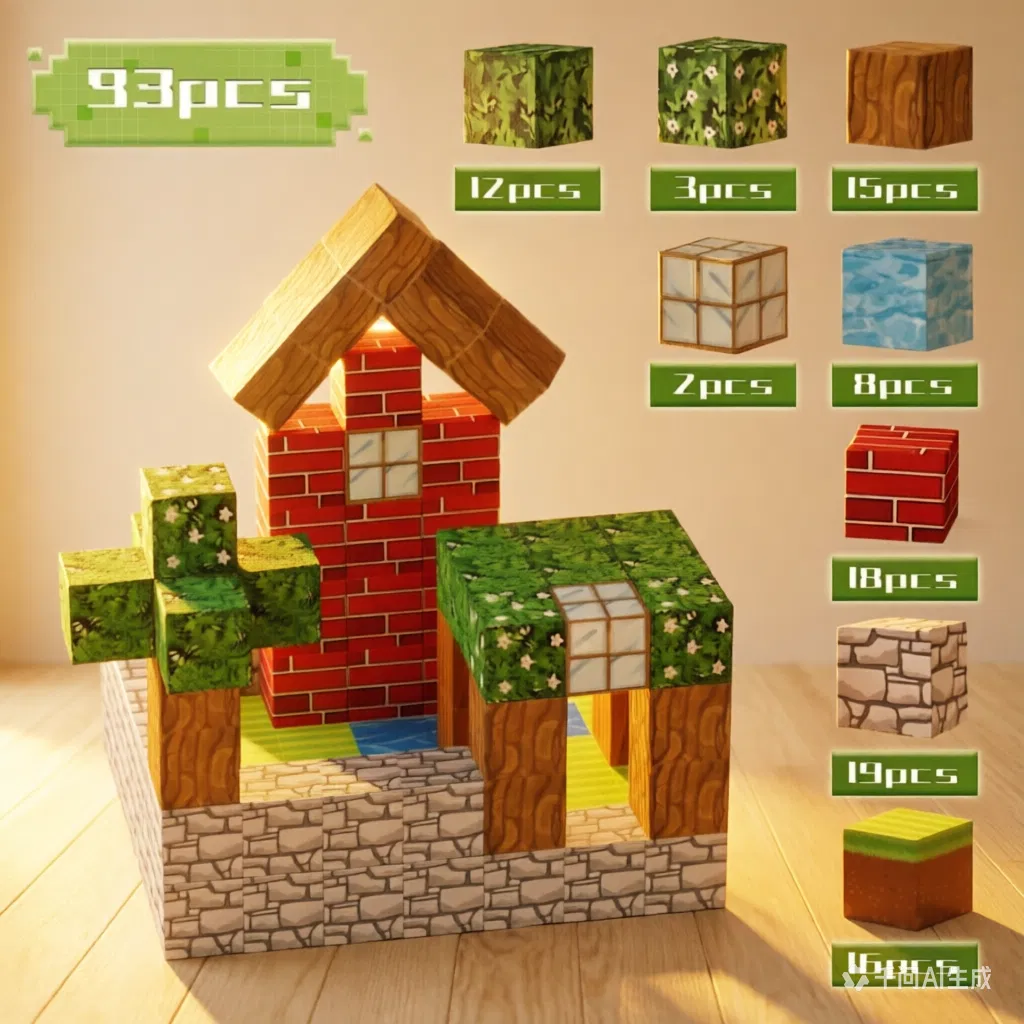 AiJH &nbsp;93PCS STEM Educational Building Blocks Set DIY Sensory Cubes &amp; Tiles for Kids Ultimate Creative Gift Toy