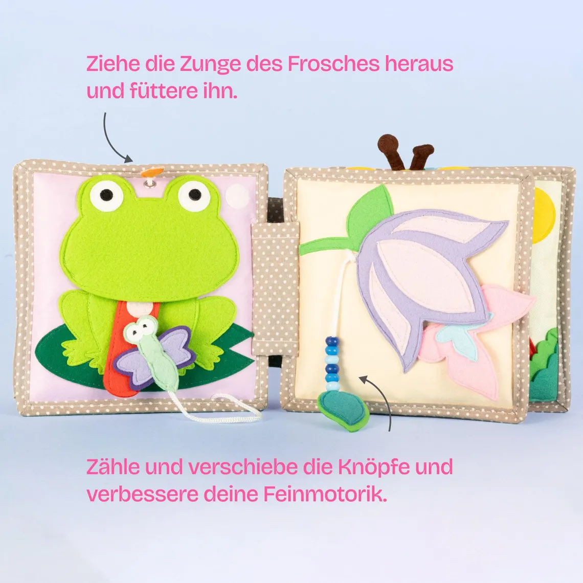 Montessori Toddler Early Education Learning Board Book Felt Animal Cognition Tools Kids Baby Educational Toys